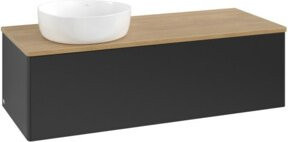 V&B Antao Waschtischunterschrank mit integrierter Beleuchtung, Wandmontage, Eiche Honig und Blau Lackiert, B/T/H: 120 x 50 x 36 cm - Bild 1