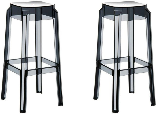 TPFLiving 2er Set Barhocker Faxi in Schwarz mit modernem Design und glossy Oberfläche - Bild 1