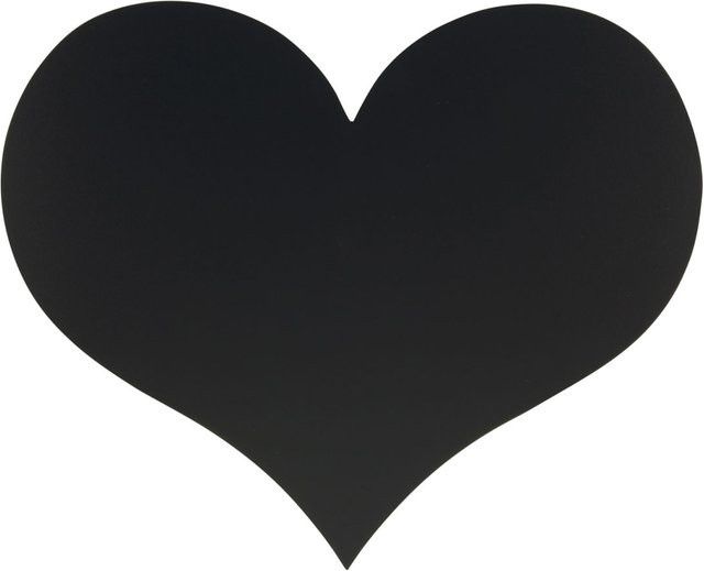 Securit Wandtafel Silhouette Herz in Schwarz inklusive Kreidestift und Klett-Kit zur Wandbefestigung, B: 30 cm, H: 36 cm - Bild 1