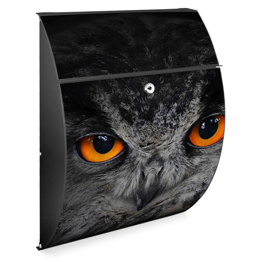 Burg-Wächter Design Briefkasten Anthrazit Grau aus verzinktem Stahl mit Uhu-Motiv, großer Postkasten mit A4 Einwurf, B/H/T: 46,0 x 33,5 x 13,0 cm - Bild 1