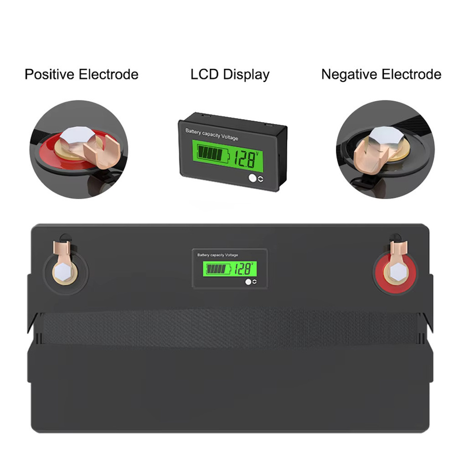 Varicore 12V 100Ah LiFePO4 Lithium-Eisenphosphat-Batterie mit integriertem Smart BMS und LCD-Display in Schwarz - Bild 3