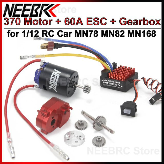 NeebRC RC Auto Zubehör, 370 Bürstenmotor, 60A ESC, Metallgetriebe, Crawler Bürsten-Upgrade-Teile - Bild 1