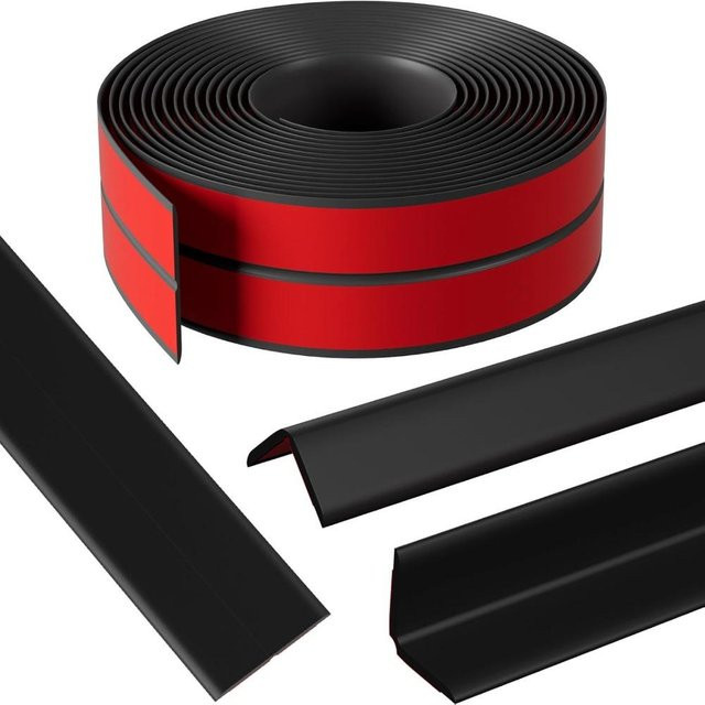 Selbstklebende Eckleiste DGfuming Flexible Dichtungsleiste für Arbeitsplatten aus Kunststoff, Farbe: Schwarz, Breite: 6 cm, Länge: 3 m - Bild 1