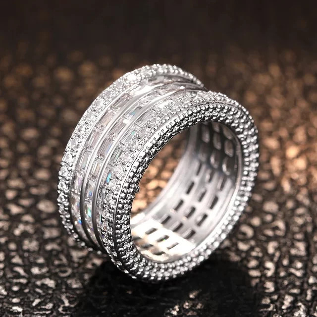 Huitan Brillante Verlobungsringe, Silber, Zirkonia, Damen - Bild 1