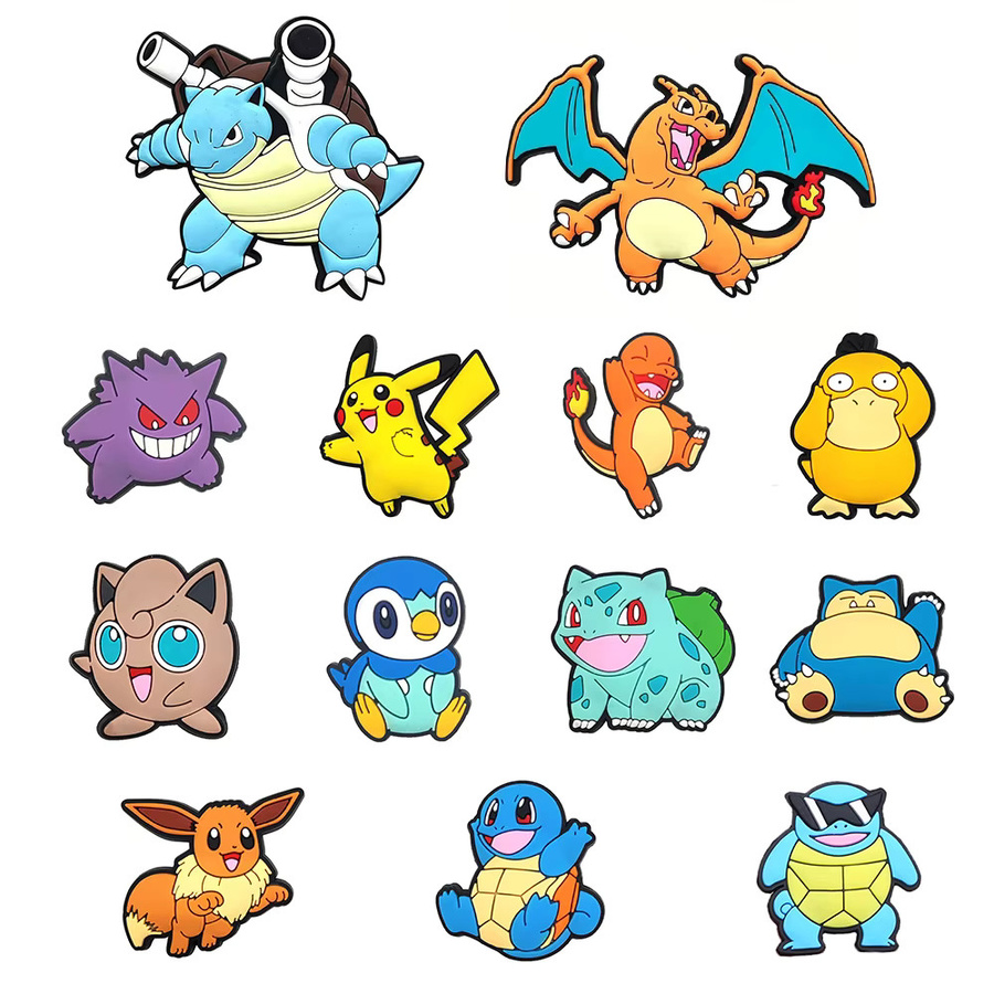 Potdemiel Schuhanhänger Pokémon, Squirtle und Pikachu, PVC - Bild 1