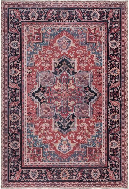 Waschbarer Teppich HALD Kadima Design in Rot mit Orient-Medaillon, B/T: 120 x 170 cm - Bild 1