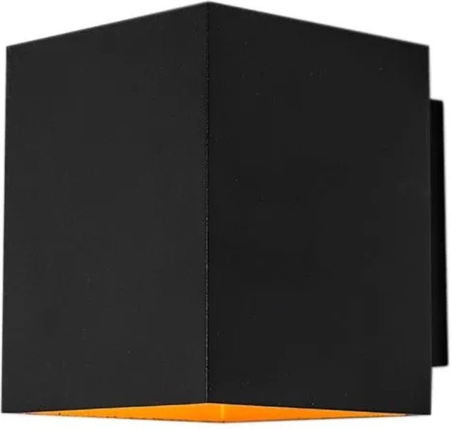 QAZQA Design Wandleuchte Sola Quadratisch in Schwarz und Gold mit Up-Down-Effekt und Dimmfunktion - Bild 1