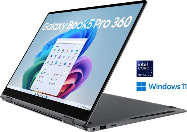 Samsung Galaxy Book5 Pro 360 2 in 1 Convertible-Notebook 40,6 cm (16") Moonstone Gray - Bild 1