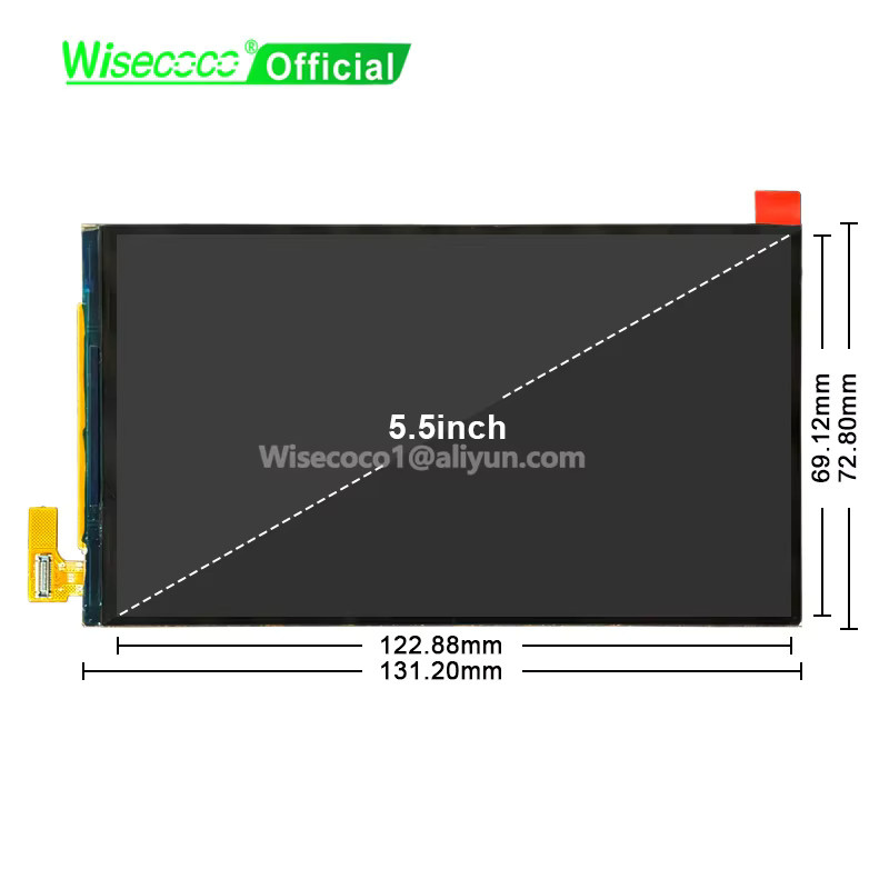 Wisecoco 5,5 Zoll AMOLED Display mit 720 x 1280 Auflösung, GPS-MIPI-Panel in Schwarz mit SH1386 Treiber-IC - Bild 4
