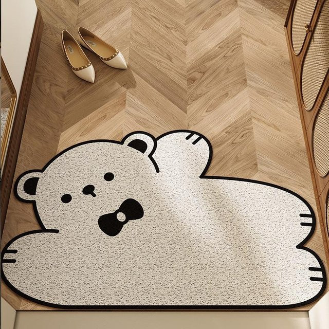 Schmutzfangmatte Yiran Furniture mit Cartoon-Haustier-Motiv, weiß/mehrfarbig, B/B: 60 x 90 cm - Bild 1