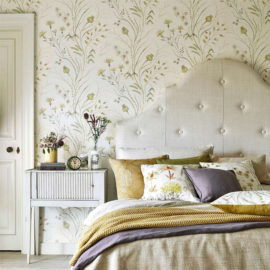Sanderson Tapete Summer Harvest Floral Botanical Non-Woven in Silber, Beige und Multicolour - Bild 1