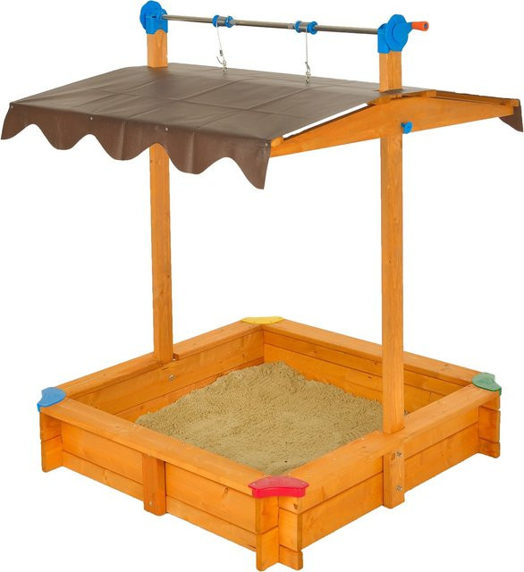 Gaspo Sandkasten Felix mit Dach aus Holz, B/T: 100 x 100 cm - Bild 1