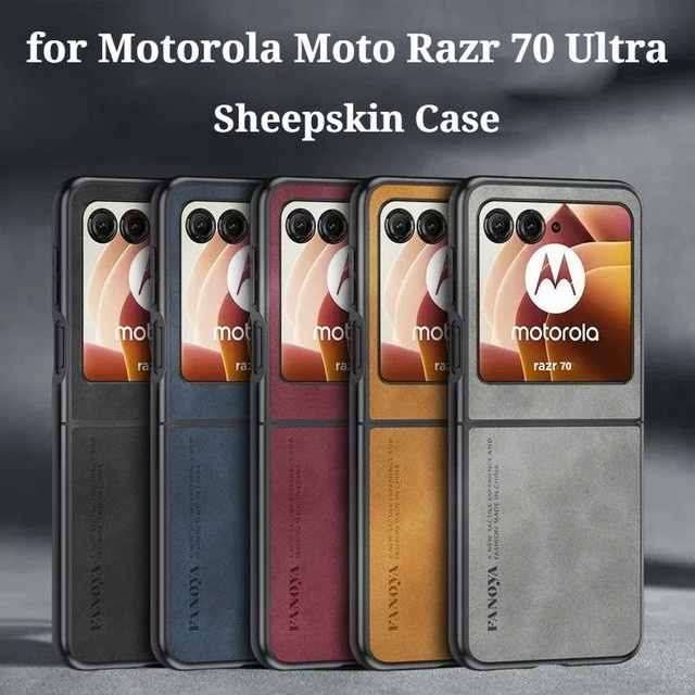 Luxuriöse Business-Schafsleder-Handyhülle für Motorola Moto Razr in Rot - Bild 1