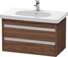 Duravit Waschtischunterschrank Ketho in Nussbaum dunkel mit 2 Schubladen, wandhängend, B: 80 cm, T: 45,5 cm, H: 48 cm - Bild 1