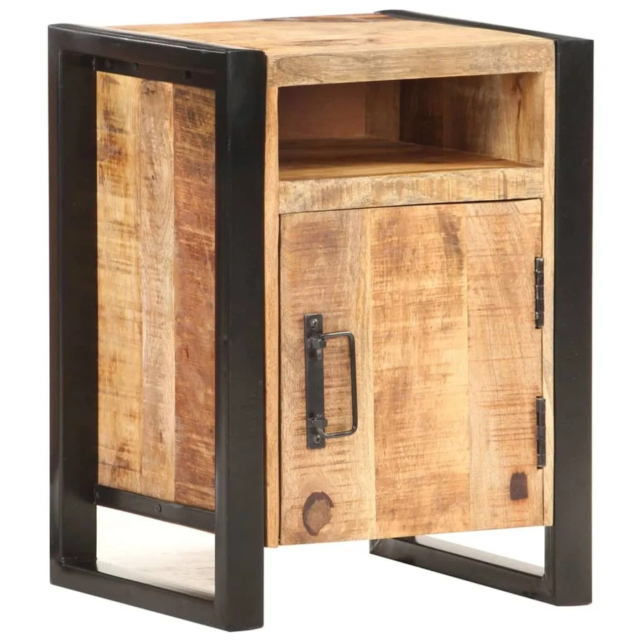 vidaXL Nachttisch aus Mango-Massivholz in Braun im Industrial-Design, B/T/H: 40 x 35 x 55 cm - Bild 2