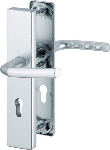 Hoppe Schutz-Garnitur Birmingham Griff aus Aluminium in Silber Natur mit PZ-72 - Bild 1