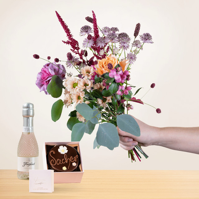 BLUME2000 Herbstgruß mit Geschenkset Süßer Genuss bunch multicolour - Bild 1