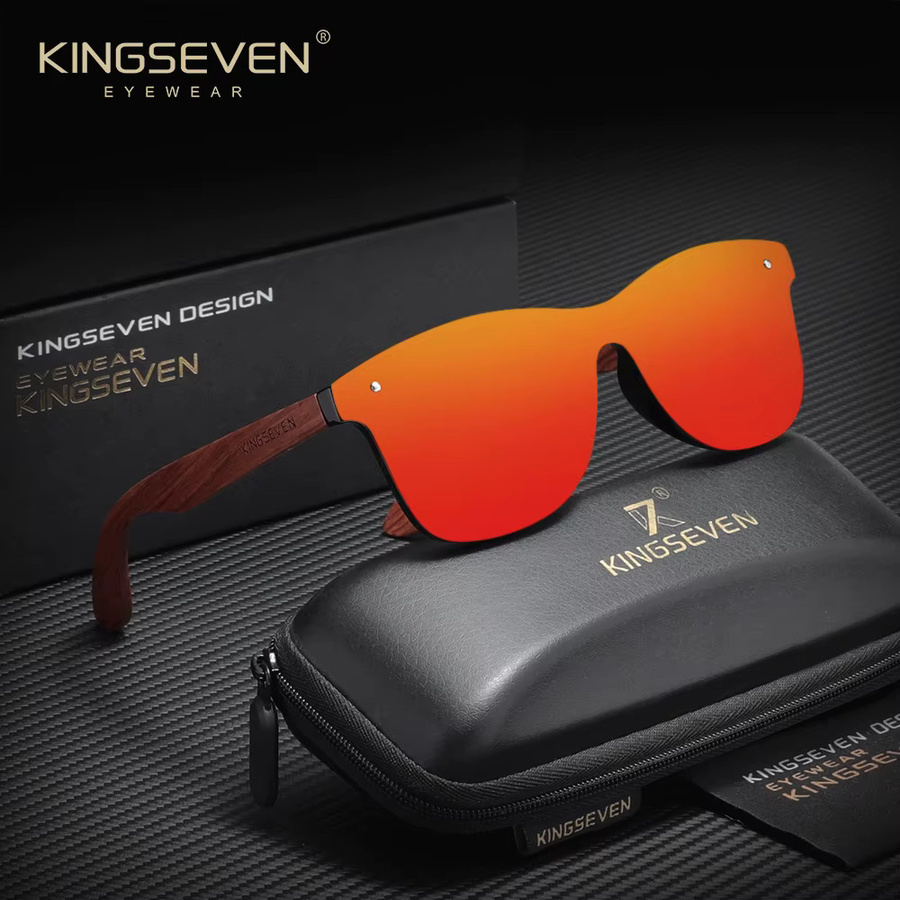 KINGSEVEN Sonnenbrille Bubinga Holz, polarisiert, Unisex - Bild 1