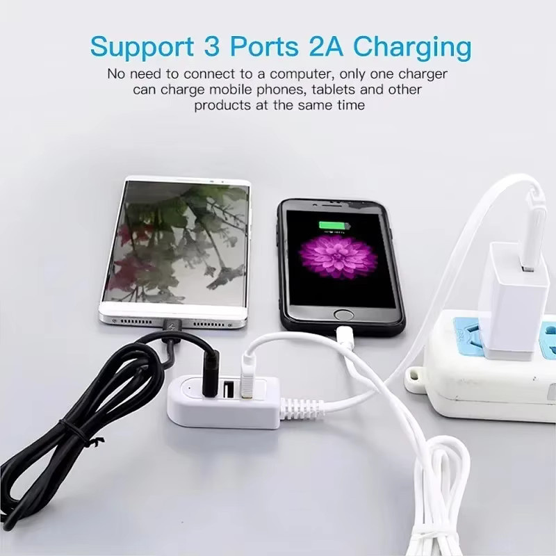 3-Port USB 2.0 Hub als USB-Splitter und Ladegerät für Laptop und PC in Weiß - Bild 4