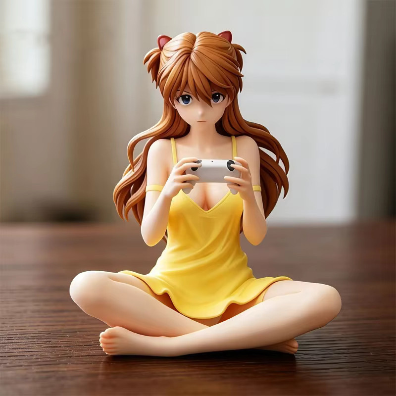Bandai Asuka Sitzende Pose Anime-Figur, PVC-Statue, 11,5cm - Bild 3