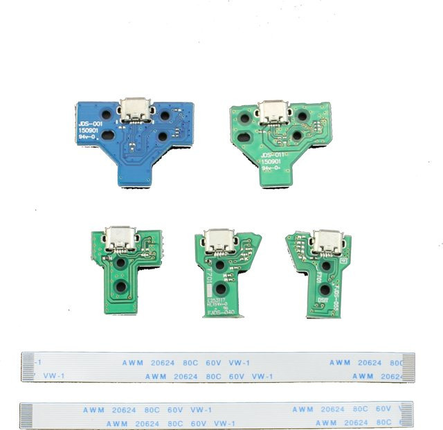 JCD USB-Ladeanschluss-Ersatzteil für PS4-Controller, 12-polig und 14-polig, Multicolor - Bild 1