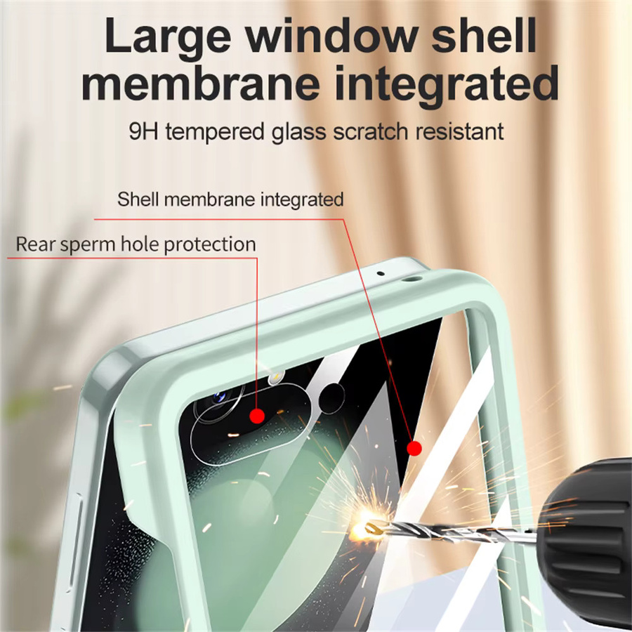 Stoßfeste mattierte Glas-Schutzhülle mit Ring für Samsung Galaxy Z Flip 8 7 6 5 5G und Z Fold 5 in Grün - Bild 2