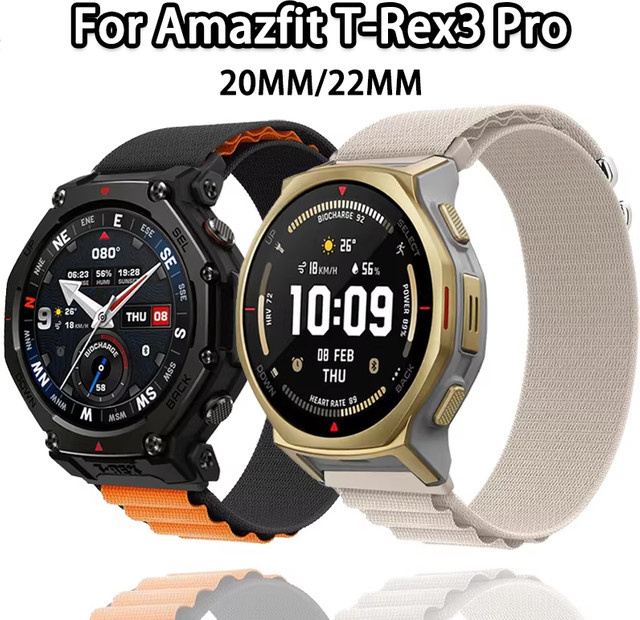 Amazfit Uhrenarmband Nylon, Schwarz, 22 mm, Unisex - Bild 1