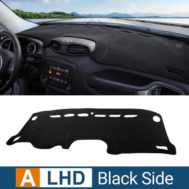 YaLumei Armaturenbrettabdeckung für Jeep Renegade, Anti-UV Teppichmatte in Schwarz - Bild 1