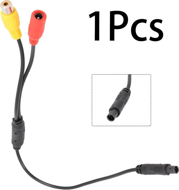 Universal 4-Pin Männlicher Adapter für Rückfahrkameras auf CVBS RCA Buchse mit Signal und Stromversorgung - Bild 1