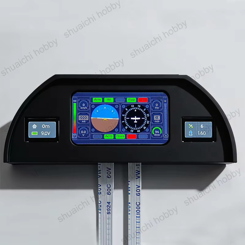 SHUAICHI Fluginstrumenten-Dashboard-Modell mit 1,47 Zoll oder 0,42 Zoll Bildschirmanzeige in Schwarz mit MAVLink-Telemetrieausgang für Flugsteuerung - Bild 2