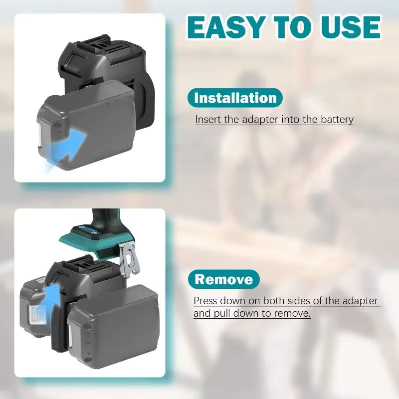 Makita 2 in 1 Akku Adapter Konverter MT18MT für 18V Li-Ion Akkus in Schwarz - Bild 4