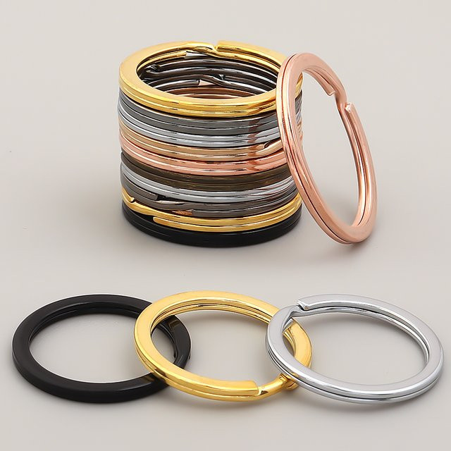 Karabinerhaken Metall, 28 mm, Runde O Ring, 10 Stück - Bild 1