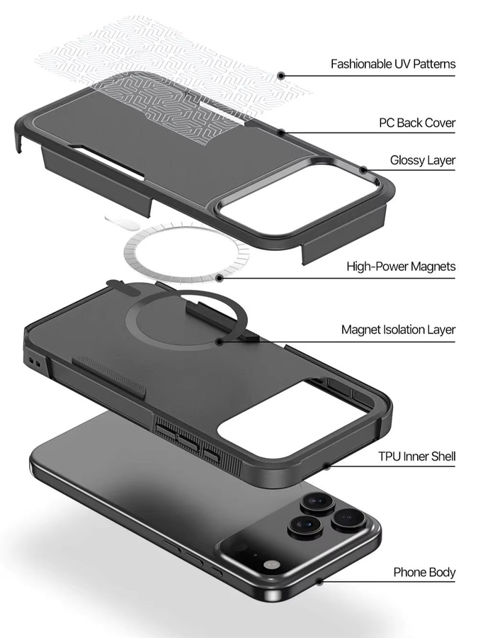 DUX DUCIS magnetische stoßfeste Handyhülle für iPhone 17 Air und iPhone 17 Pro Max in Schwarz - Bild 7