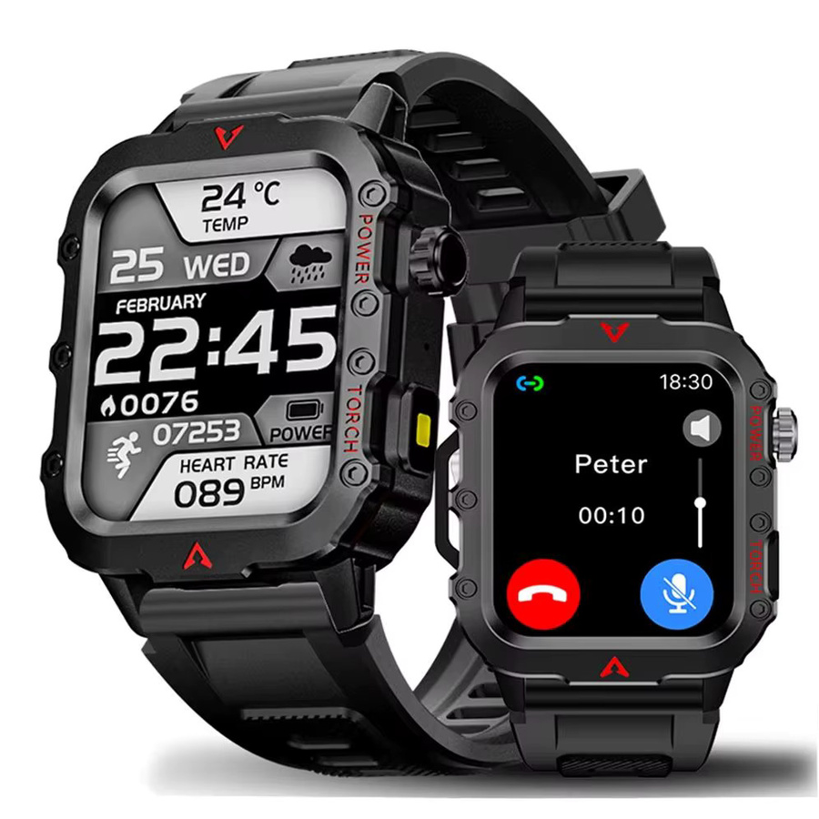 LAXASFIT Smartwatch, Schwarz, Kunststoff, Silikon, Herren - Bild 7