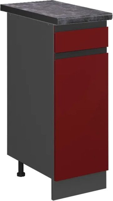 Vicco R-Line Küchenunterschrank mit Schubladen und Türen in Rot/Anthrazit, B/T/H: 30 x 60 x 81,6 cm - Bild 1