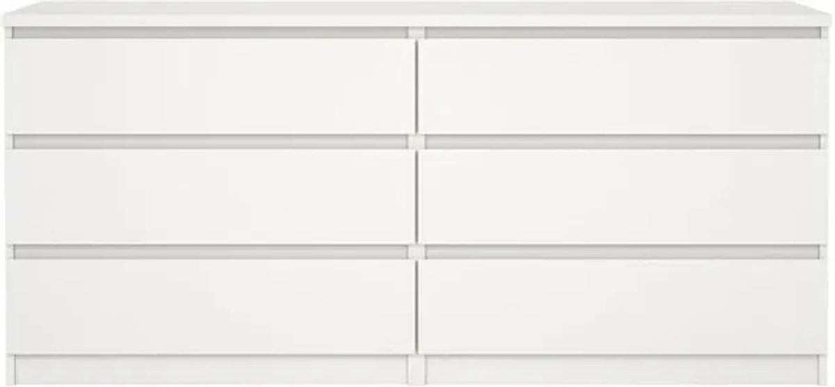 EBUY24 Naia Wäschekommode mit 6 Schubladen in Weiß, modern und minimalistisch aus Holzwerkstoff - Bild 1