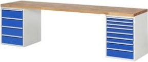 Rau Werkbank 7822A3 in Blau mit 12 Schubladen, B/T/H: 300 x 70 x 89 cm - Bild 1