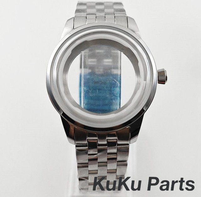 HUANXIAO Uhrengehäuse Edelstahl, 40 mm, Silber - Bild 1