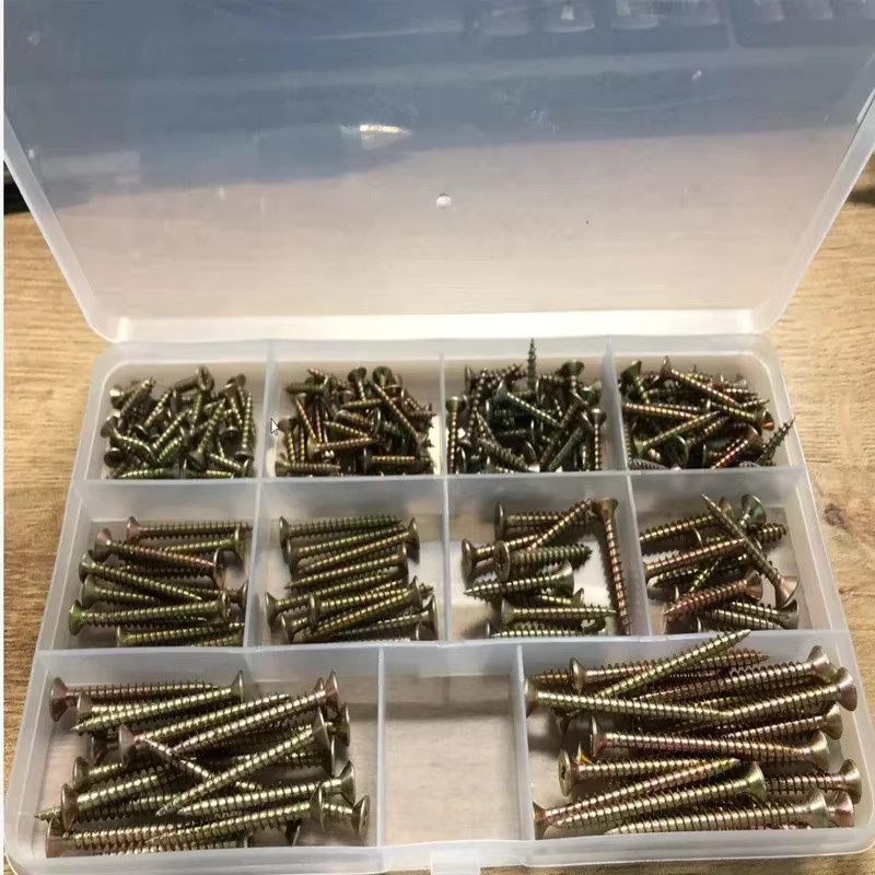 200 Stück verzinkte selbstschneidende Senkkopf-Kreuzschrauben für Holzbearbeitung M3-M4 in Gold und Mehrfarben - Bild 3