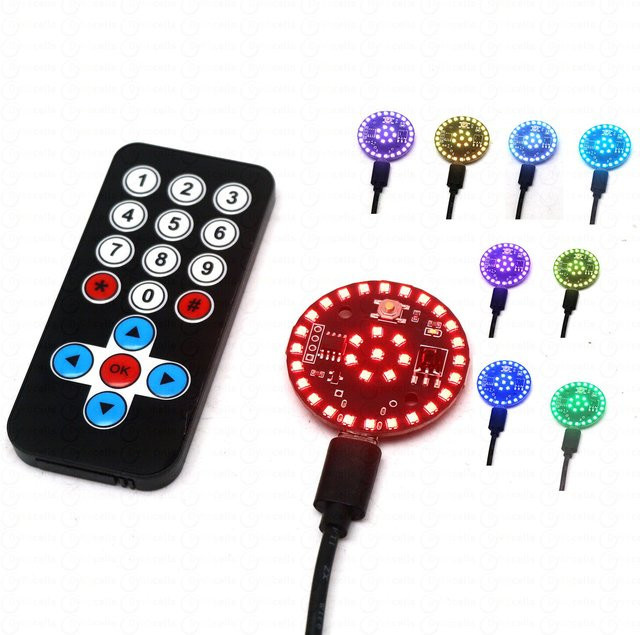 DYKBmetered LED-Modellbeleuchtung mit Infrarot-Fernbedienung, 9 Farbmodi, RGB Multicolour, USB Typ-C betrieben - Bild 1