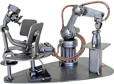 Schraubenmännchen Ingenieur Automatisierungstechnik von Hinz & Kunst aus Metall in Silber - Bild 1