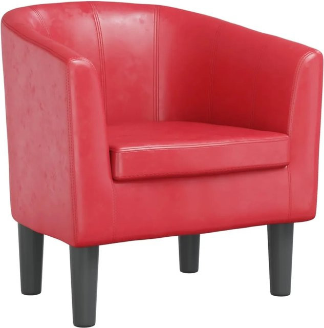 vidaXL Clubsessel Rot Kunstleder mit Armlehnen und modernem Design - Bild 1