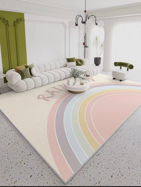 VIKAMA Kristallflor-Teppich in Multicolour, moderner und abstrakter Design-Bodenmatte für Wohnzimmer und Schlafzimmer, waschbar und wasserdicht - Bild 1