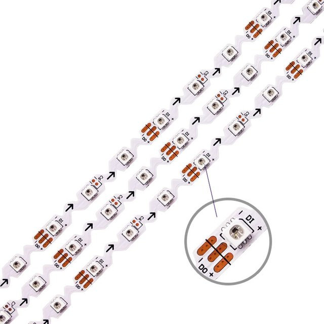 JOYPINJ RGB LED-Streifen Zickzack S-Form 3838 Pixel Band, 5m, Multicolour - Bild 1