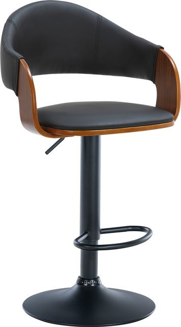 CLP Barhocker Nilse mit Kunstleder-Bezug und Bugholz in modernem Design höhenverstellbar - Bild 1