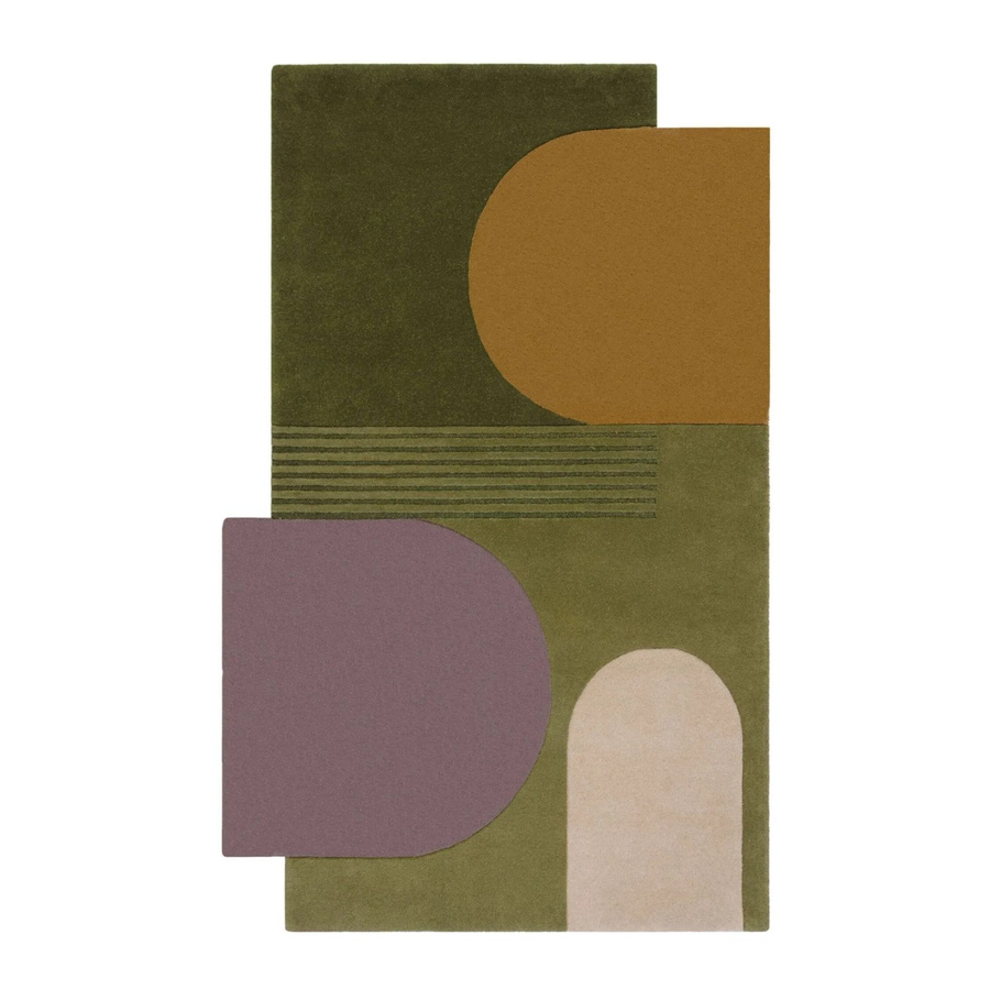 Flair Rugs Wollteppich Lozenge in Grün und Multicolour, modern und abstrakt, B/T: 150 x 240 cm - Bild 2