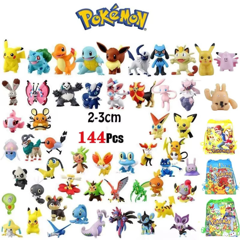 Potdemiel Pokémon Pikachu Actionfiguren, 144-teiliges Set, Mini-Figuren - Bild 1