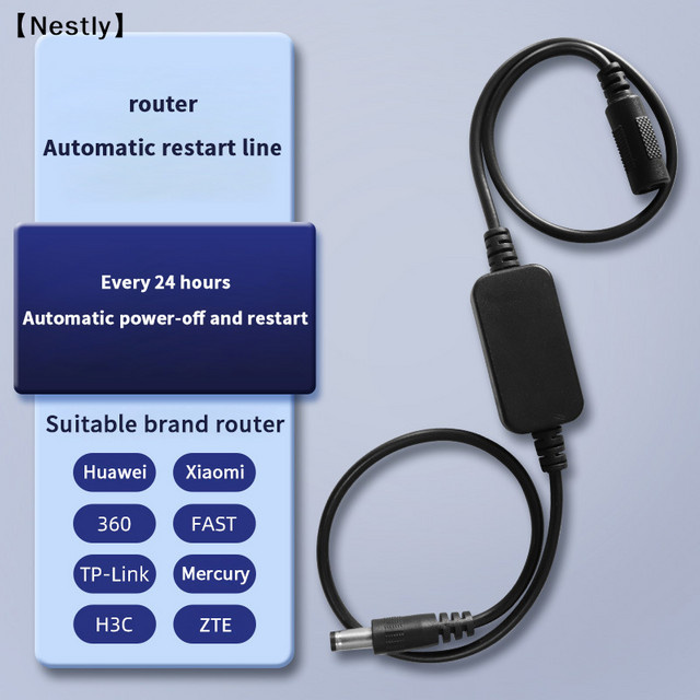 Automatisches Netzteilungs- und Reset-Modul für DC 5V-15V Router und WLAN-Router mit Zeitsteuerung in Schwarz - Bild 1