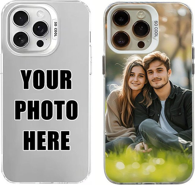 DIY Fotoabdeckung iPhone Hülle für iPhone 17 16 15 14 13 12 11 Pro Max Mini SE Air XS XR 7 8 Plus in Transparent und Weiß - Bild 1