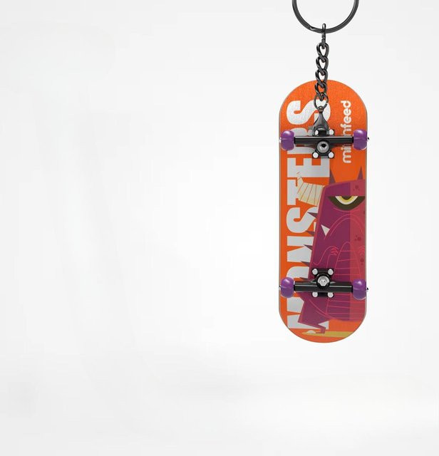 Kidsly Mini-Fingerspitzen-Skateboard-Schlüsselanhänger, mit Lager, 5-lagiges Ahornholz - Bild 1